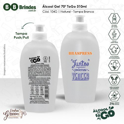 Imagem de Álcool Gel 70 ToGo 310ml