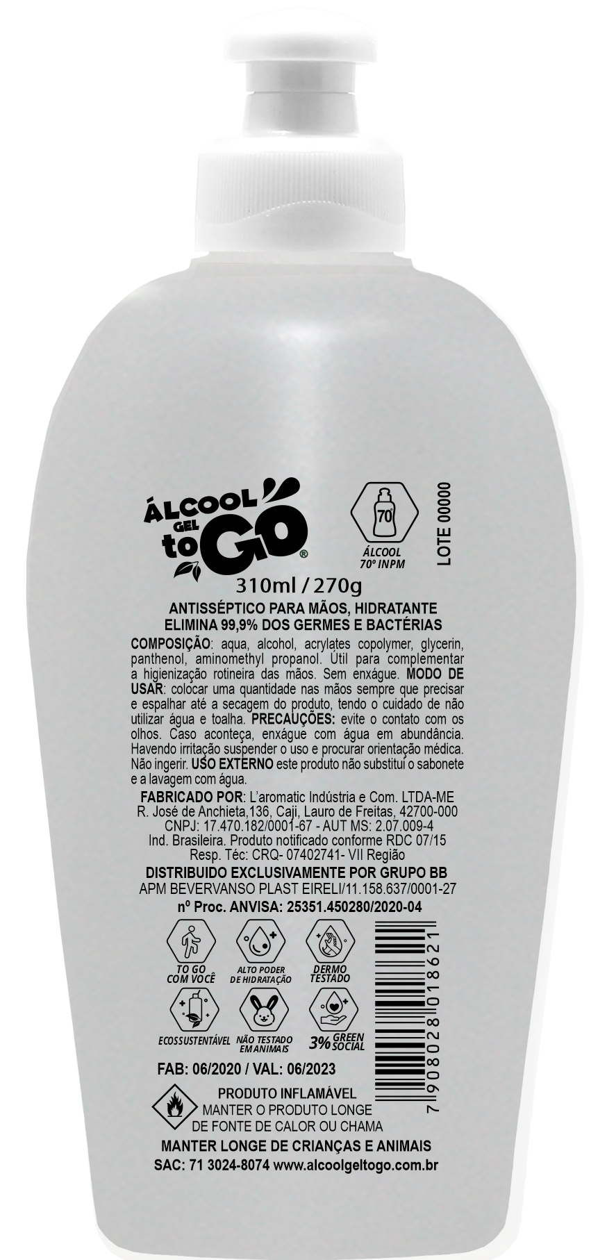 Imagem de Álcool Gel 70 ToGo 310ml