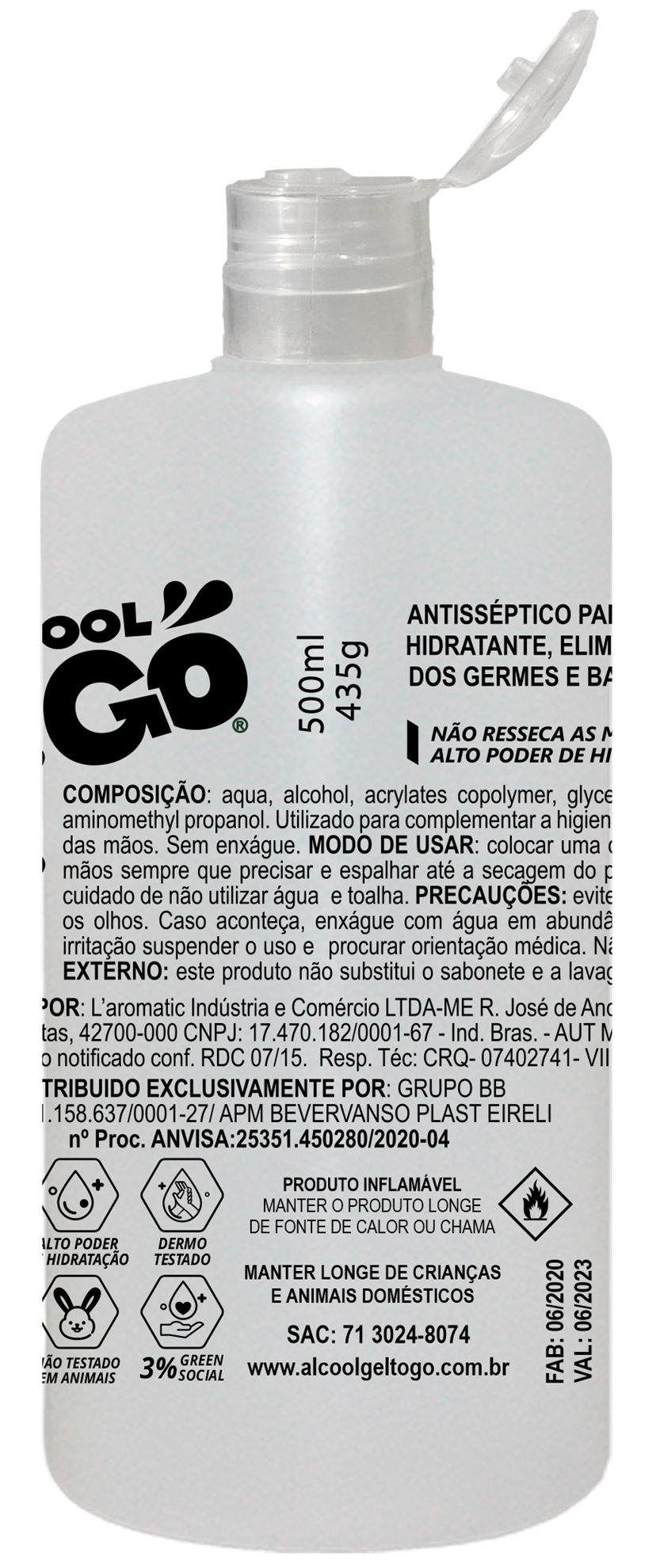 Imagem de Álcool Gel 70 ToGo 500ml