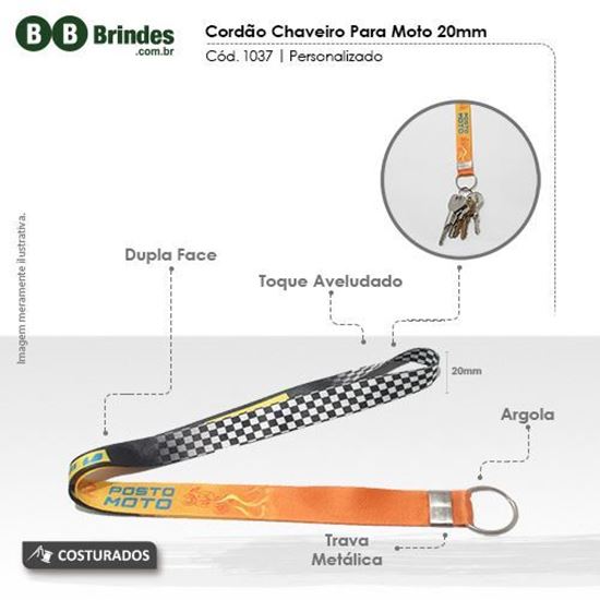 Imagem de Cordão Chaveiro para moto 20mm com argola