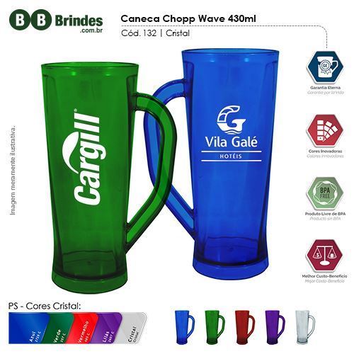 Imagem de Caneca Chopp Wave Cristal  430ml