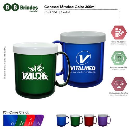 Imagem de Caneca Térmica Color 300ml