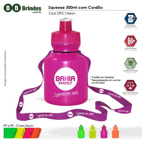 Imagem de Squeeze 300ml com Cordão