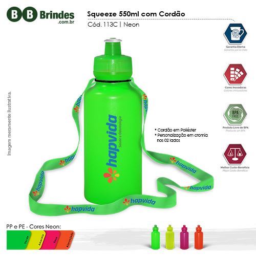 Imagem de Squeeze 550ml com Cordão